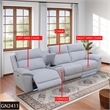 CRO Decor Grey White Lambswool 4-Piece Living Room Recliner Sofa Set