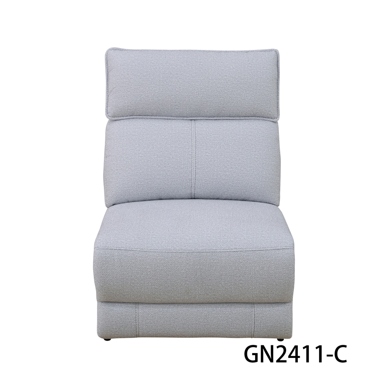 CRO Decor Grey White Lambswool 4-Piece Living Room Recliner Sofa Set