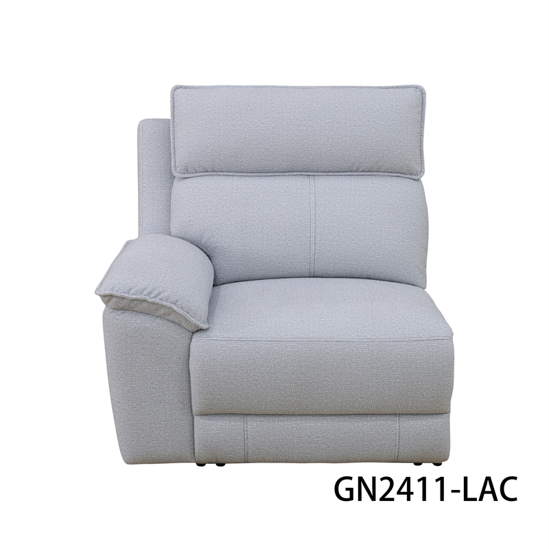CRO Decor Grey White Lambswool 4-Piece Living Room Recliner Sofa Set