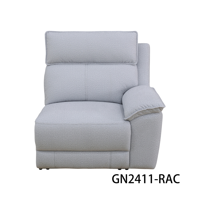 CRO Decor Grey White Lambswool 4-Piece Living Room Recliner Sofa Set