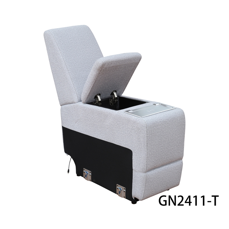 CRO Decor Grey White Lambswool 4-Piece Living Room Recliner Sofa Set