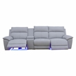 CRO Decor Grey White Lambswool 4-Piece Living Room Recliner Sofa Set