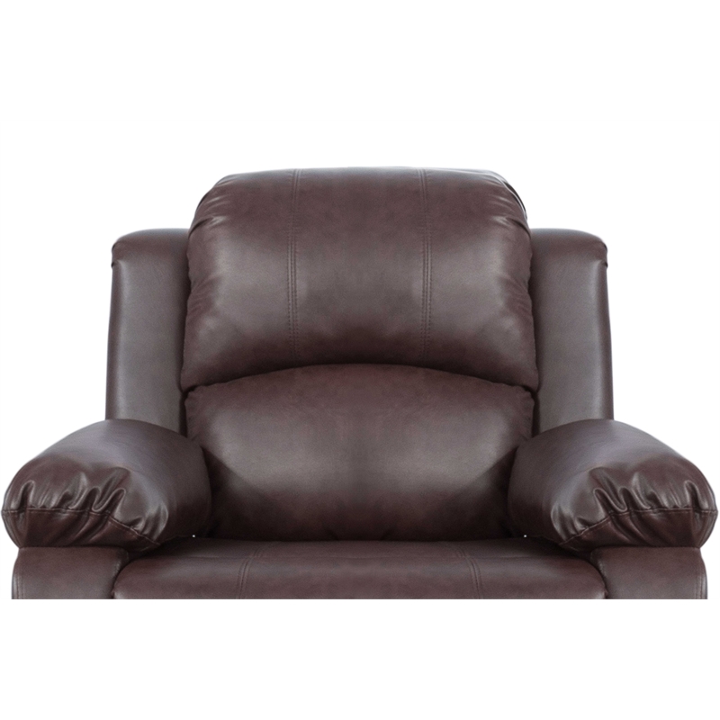 CRO Decor Brown Recycled Leather 3-Piece Couch Living Room Sofa Set