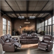 CRO Decor Brown Recycled Leather 3-Piece Couch Living Room Sofa Set