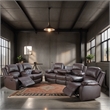 CRO Decor Brown Recycled Leather 3-Piece Couch Living Room Sofa Set