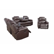 CRO Decor Brown Recycled Leather 3-Piece Couch Living Room Sofa Set