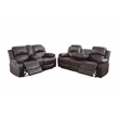 CRO Decor Brown Recycled Leather 3-Piece Couch Living Room Sofa Set