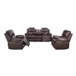 CRO Decor Brown Recycled Leather 3-Piece Couch Living Room Sofa Set