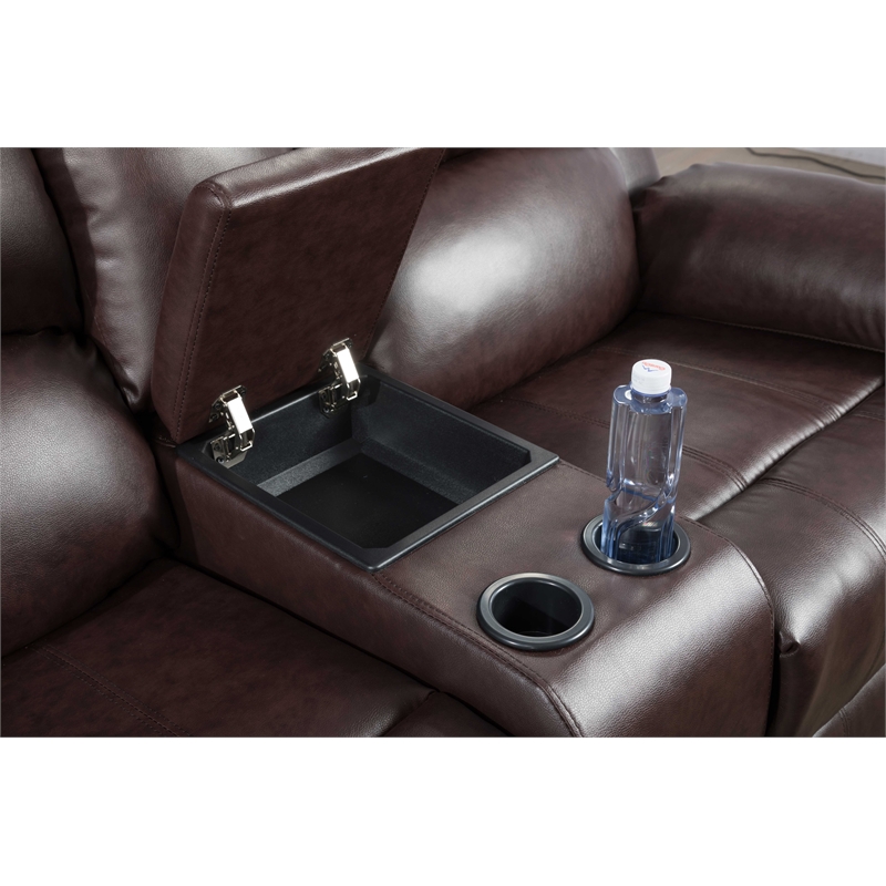 CRO Decor Brown Recycled Leather 3-Piece Couch Living Room Sofa Set