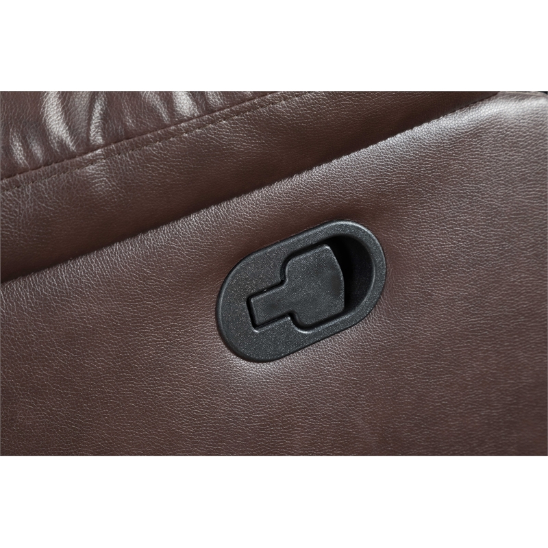 CRO Decor Brown Recycled Leather 3-Piece Couch Living Room Sofa Set