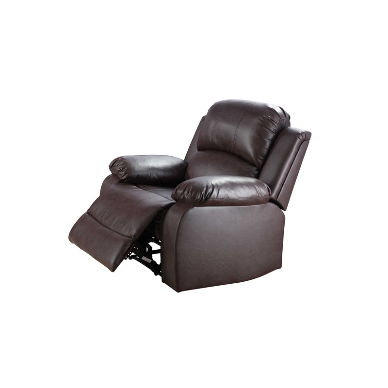 CRO Decor Brown Recycled Leather 3-Piece Couch Living Room Sofa Set