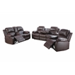 CRO Decor Brown Recycled Leather 3-Piece Couch Living Room Sofa Set