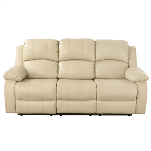 CRO Decor Beige Recycled Leather 3-Piece Couch Living Room Sofa Set