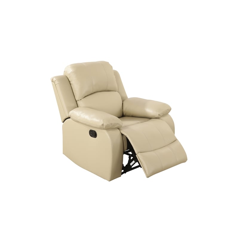 CRO Decor Beige Recycled Leather 3-Piece Couch Living Room Sofa Set