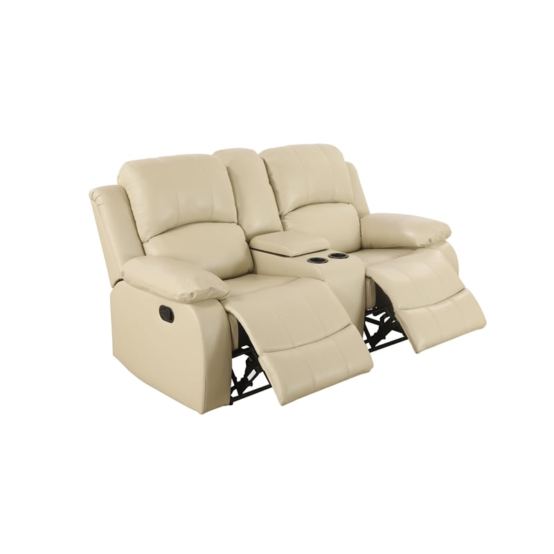 CRO Decor Beige Recycled Leather 3-Piece Couch Living Room Sofa Set