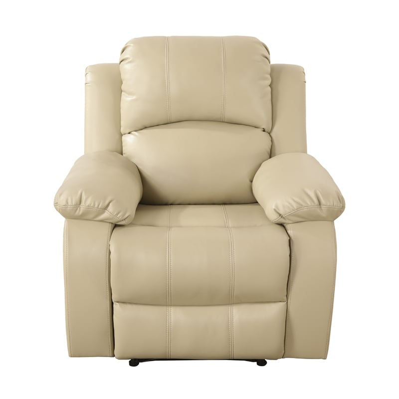 CRO Decor Beige Recycled Leather 3-Piece Couch Living Room Sofa Set
