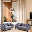 CRO Decor  Lint 3-Piece Living Room Combination Sofa with Gray