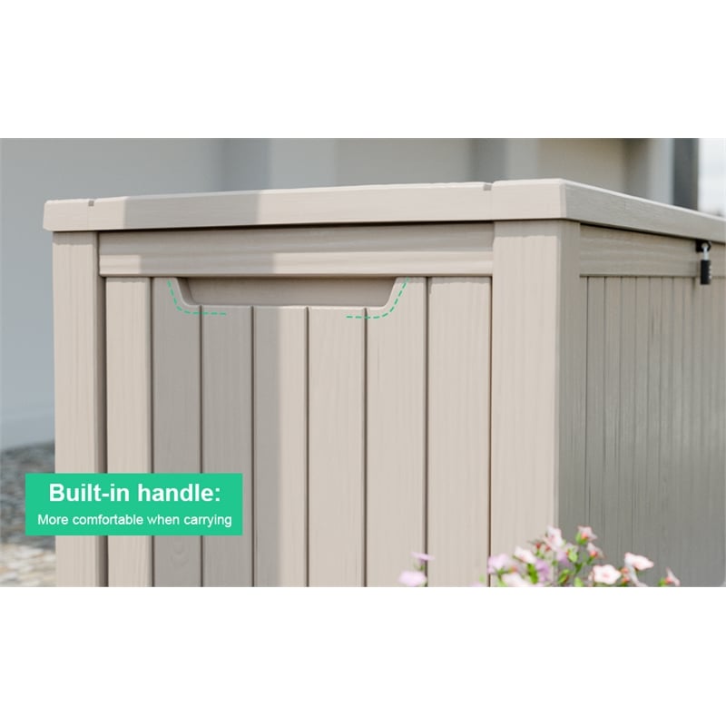 CRO Decor 180 Gallon Light Coffee Color Outdoor Waterproof Storag Box for Yard