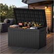 CRO Decor 230 Gallon Black Outdoor Waterproof Storag Box for Yard