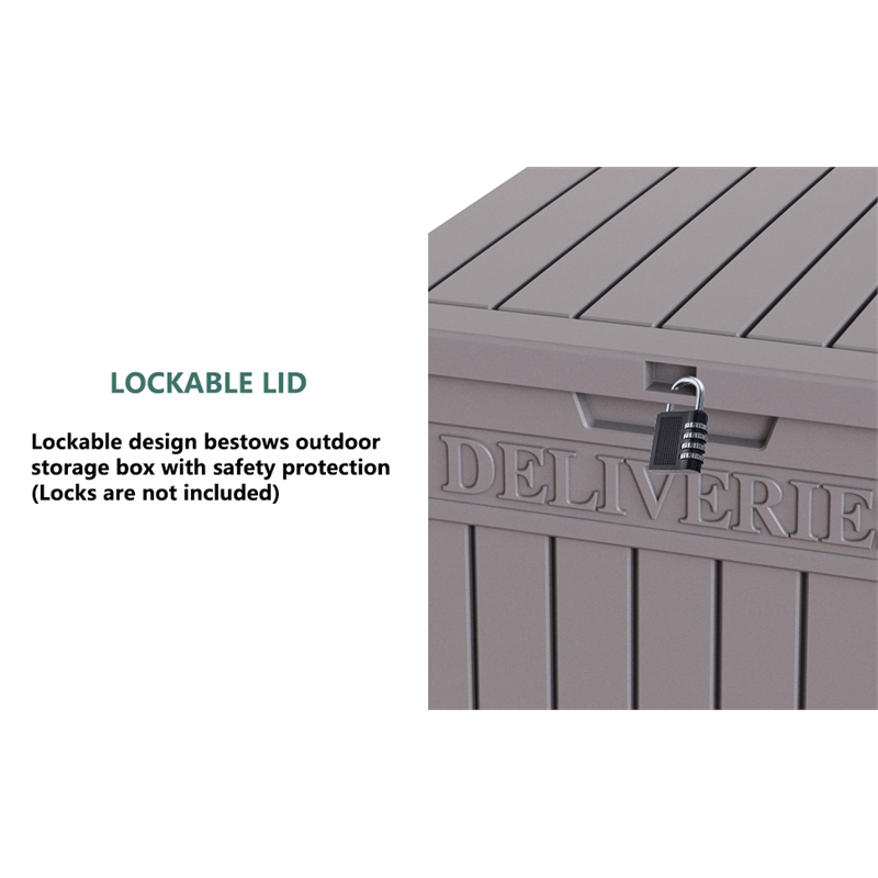 CRO Decor PP Material Outdoor Package Delivery Box with Light Coffee Color