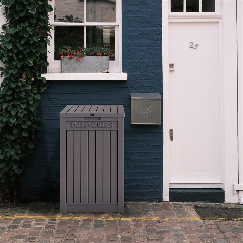 CRO Decor PP Material Outdoor Package Delivery Box with Light Coffee Color