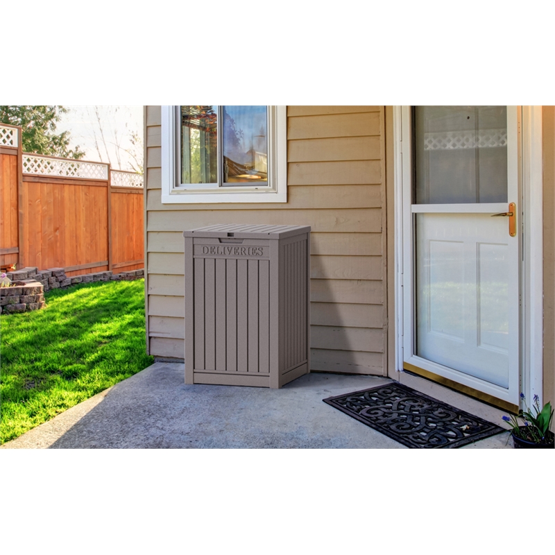 CRO Decor PP Material Outdoor Package Delivery Box with Light Coffee Color