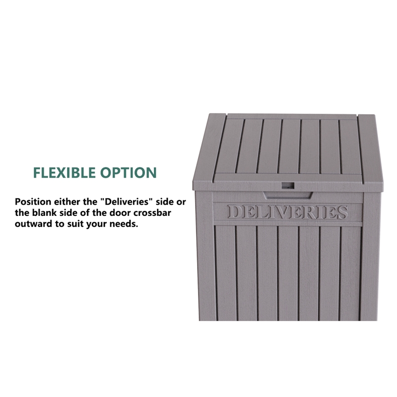 CRO Decor PP Material Outdoor Package Delivery Box with Light Coffee Color