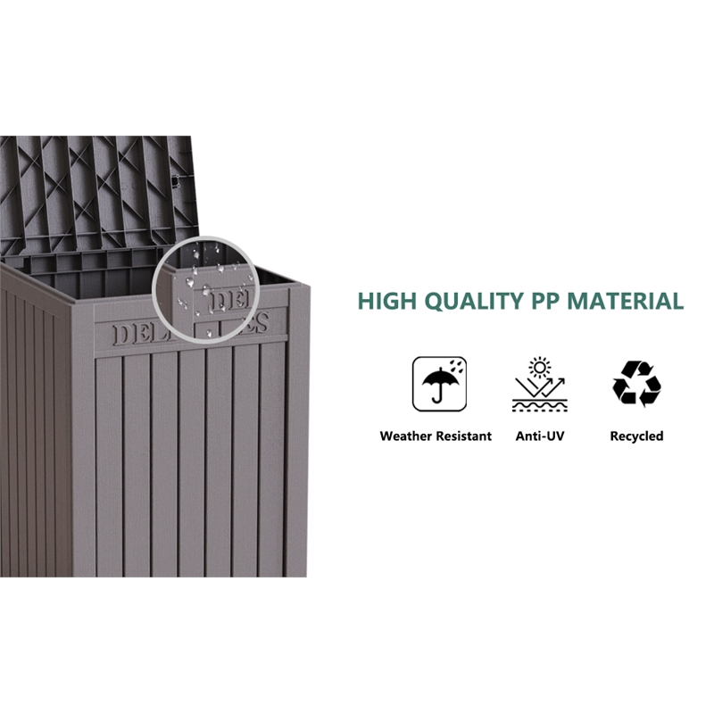 CRO Decor PP Material Outdoor Package Delivery Box with Light Coffee Color