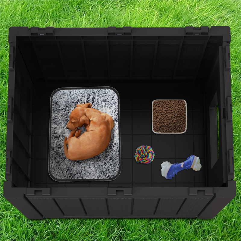 CRO Decor Black Outdoor Pet House Suitable for Small and Meium-sized Pets