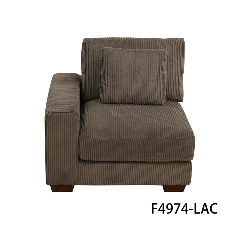 CRO Decor Brown Corduroy 3-Piece Living Room Sofa Set