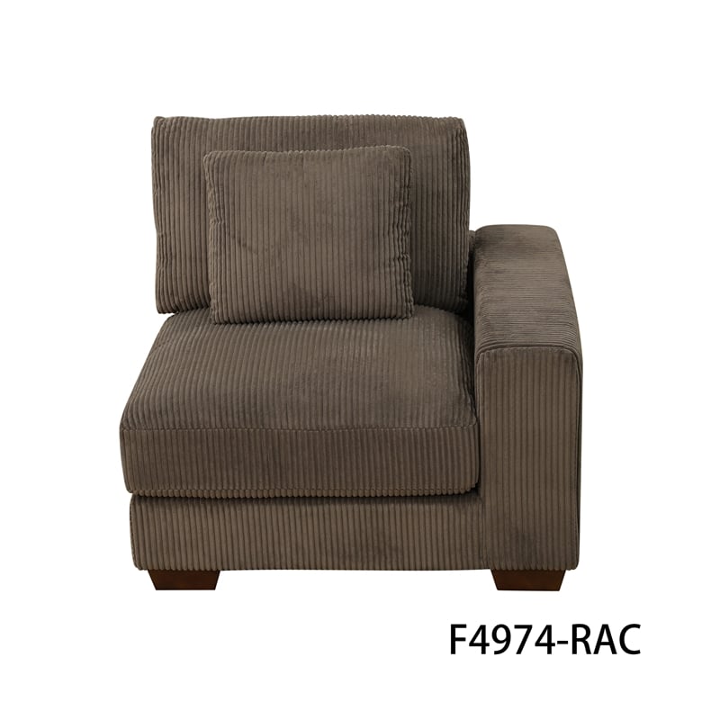 CRO Decor Brown Corduroy 3-Piece Living Room Sofa Set