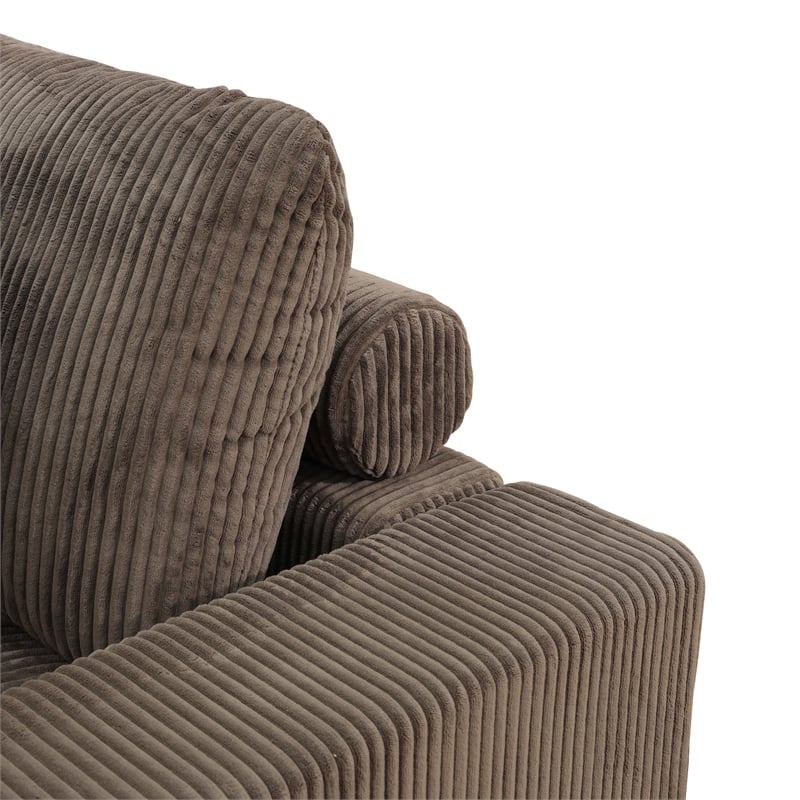 CRO Decor Brown Corduroy 3-Piece Living Room Sofa Set