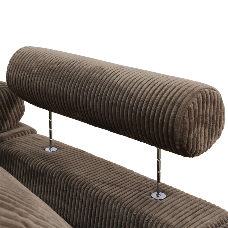 CRO Decor Brown Corduroy 3-Piece Living Room Sofa Set