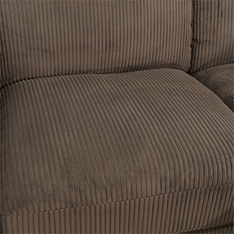 CRO Decor Brown Corduroy 3-Piece Living Room Sofa Set