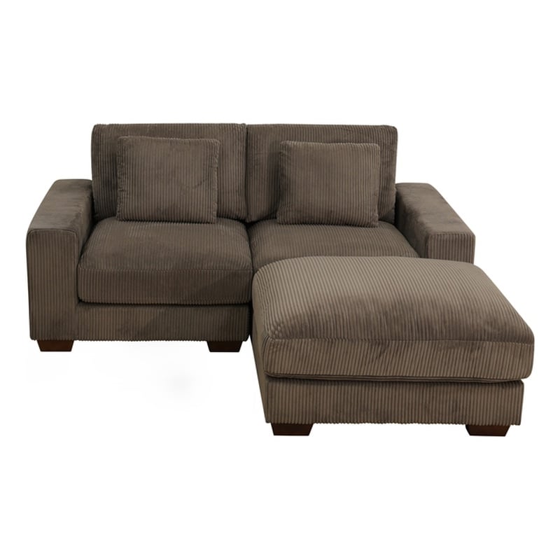CRO Decor Brown Corduroy 3-Piece Living Room Sofa Set
