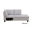 CRO Decor Gray White Flannel 3-Piece Couch Living Room Sofa Set