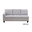 CRO Decor Gray White Flannel 3-Piece Couch Living Room Sofa Set
