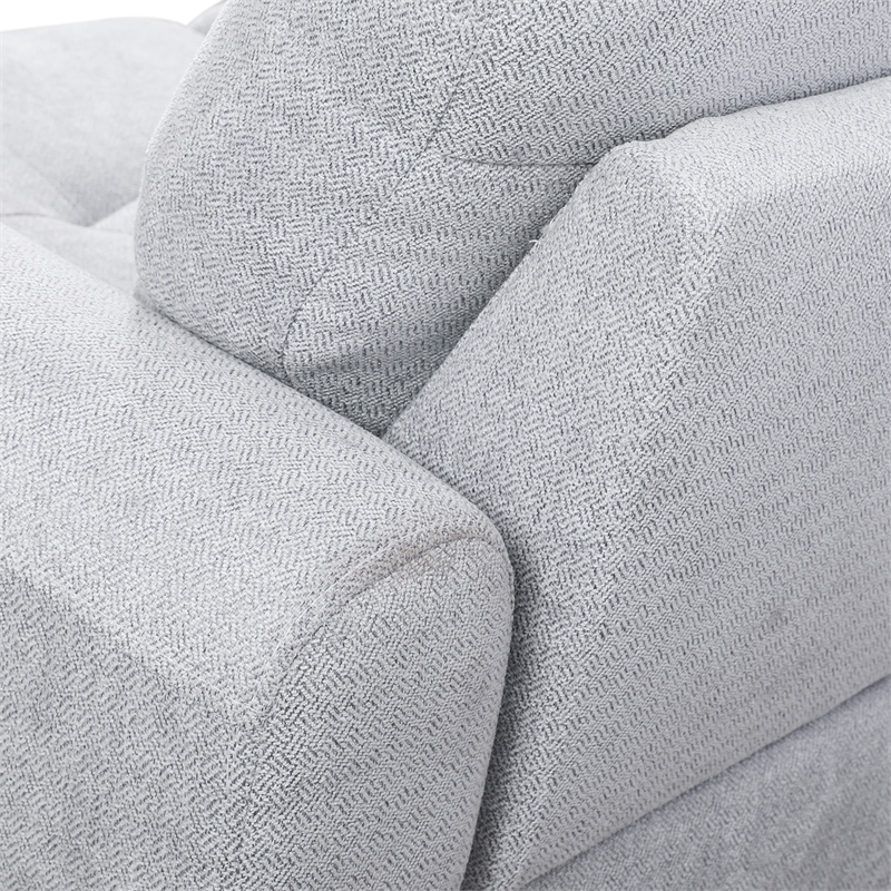 CRO Decor Gray White Flannel 3-Piece Couch Living Room Sofa Set