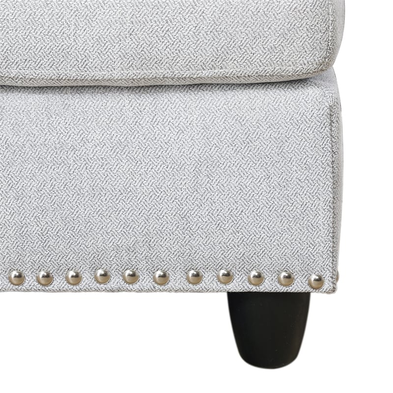 CRO Decor Gray White Flannel 3-Piece Couch Living Room Sofa Set
