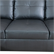 CRO Decor Black Faux Leather 3-Piece Couch Living Room Sofa Set