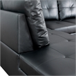 CRO Decor Black Faux Leather 3-Piece Couch Living Room Sofa Set