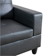 CRO Decor Black Faux Leather 3-Piece Couch Living Room Sofa Set