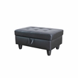CRO Decor Black Faux Leather 3-Piece Couch Living Room Sofa Set