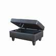 CRO Decor Black Faux Leather 3-Piece Couch Living Room Sofa Set