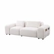 CRO Decor Superior Beige White Lint Living Room Sofa Set
