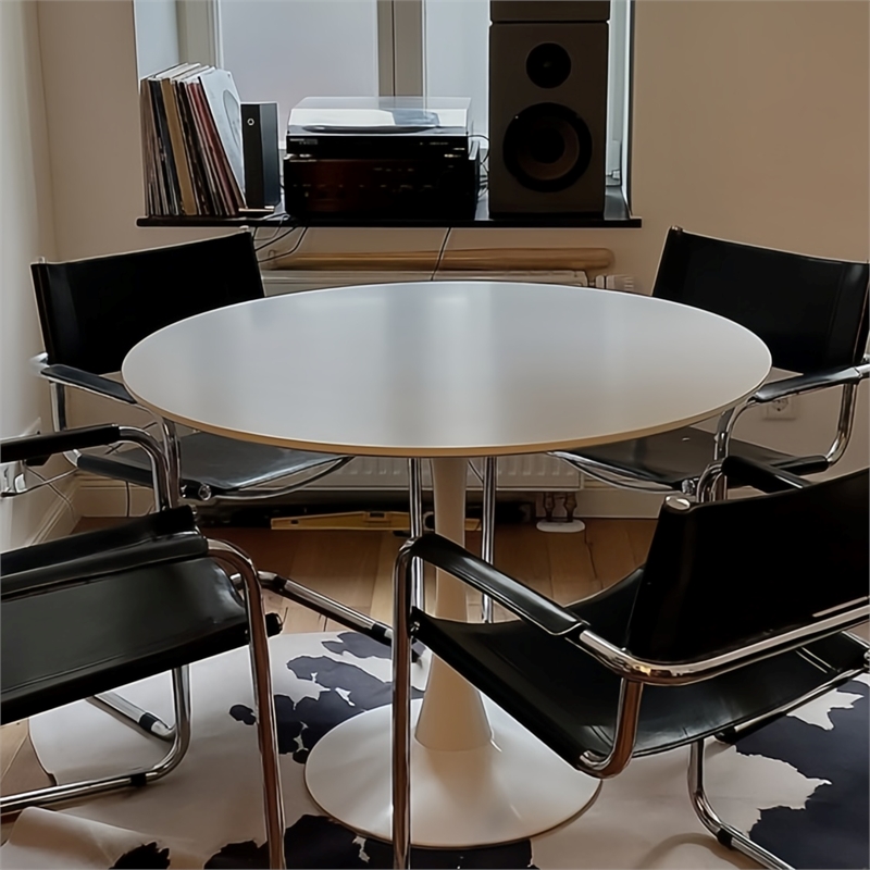 CRO Decor Modern Faux Leather Stainless Steel Chair with Two-piece Set in Black