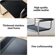 CRO Decor Modern Faux Leather Stainless Steel Chair with Two-piece Set in Black