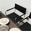 CRO Decor Modern Faux Leather Stainless Steel Chair with Two-piece Set in Black