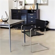 CRO Decor Modern Faux Leather Stainless Steel Chair with Two-piece Set in Black