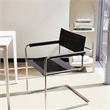 CRO Decor Modern Faux Leather Stainless Steel Chair with Two-piece Set in Black
